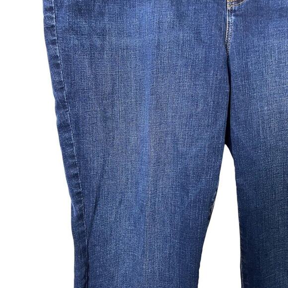 Talbots Straight Leg Womens Dark Wash Stretch Raw Hem High Rise Jeans sz 16 - Picture 6 of 16